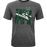 Youth Outerstuff Full Tilt Milwaukee Bucks T-Shirt In Grey - Front View