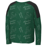 Youth Outerstuff Feeling Great Milwaukee Bucks Long Sleeve T-Shirt In Green & Black - Back View