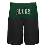 Youth Outerstuff Giannis Antetokounmpo Pandemonium Milwaukee Bucks Shorts In Black & Green - Back View