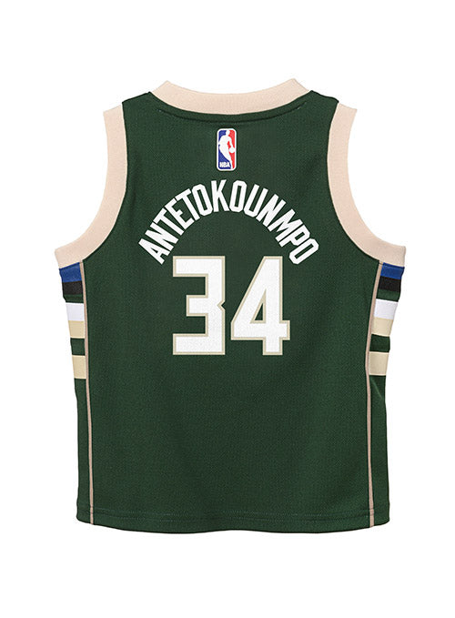 Juvenile Nike Icon Giannis Milwaukee Bucks Replica Jersey In Green - Back View