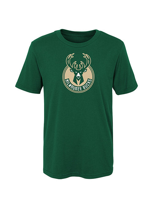 Juvenile Global Logo Green Milwaukee Bucks T-Shirt - Front View