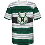 Juvenile Outerstuff Run It Back Milwaukee Bucks T-Shirt In Green & White - Front View