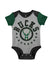 Newborn Outerstuff Scoring Streak Milwaukee Bucks 3-Piece Onesie Set IN Grey, Black & Green - Onesie Front View