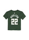 Toddler Nike Icon Khris Middleton Milwaukee Bucks T-Shirt In Green - Back View