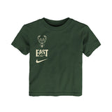 Toddler Nike ESS VS Block Milwaukee Bucks T-Shirt In Green - Front View