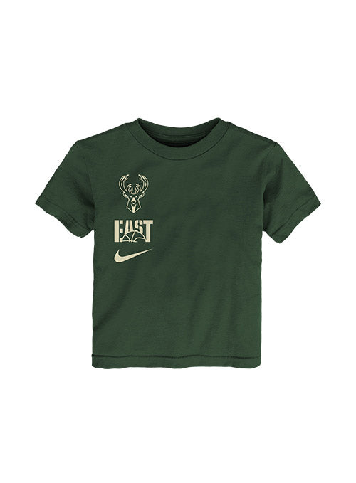 Toddler Nike ESS VS Block Milwaukee Bucks T-Shirt In Green - Front View