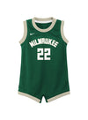 Infant Nike Icon Khris Middleton Milwaukee Bucks Onesie In Green - Front View