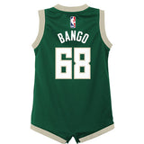 Infant Nike Icon Bango Milwaukee Bucks Onesie In Green - Back View