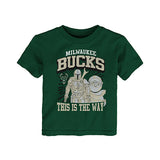 Toddler Outerstuff This Is The Way Star Wars Milwaukee Bucks T-Shirt In Green - Front View