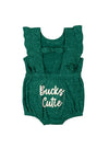 Infant Girls Gidget Ruffle Milwaukee Bucks Onesie In Green - Back View