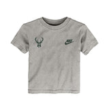 Toddler Nike Essential Club Icon Milwaukee Bucks T-Shirt In Grey - Front View