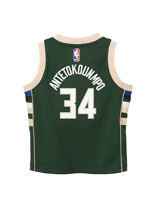 Toddler Nike Giannis Icon Milwaukee Bucks Swingman Jersey In Green - Back View