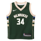 Toddler Nike Giannis Icon Milwaukee Bucks Swingman Jersey In Green - Front View