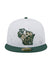 New Era Fitted 59Fifty Gameday State WHT/GRN Milwaukee Bucks Hat In White & Green - Front View