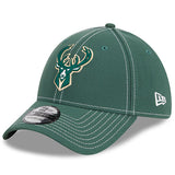 New Era Flex 39Thirty Classic D1 Green Milwaukee Bucks Hat - Angled Left Side View