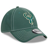 New Era Flex 39Thirty Classic D1 Green Milwaukee Bucks Hat - Angled Right Side View