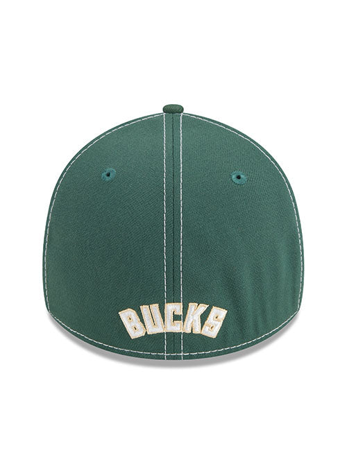 New Era Flex 39Thirty Classic D1 Green Milwaukee Bucks Hat - Back View