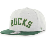'47 Brand Chain Shot TT Milwaukee Bucks Snapback Hat In Grey & Green - Angled Left Side View