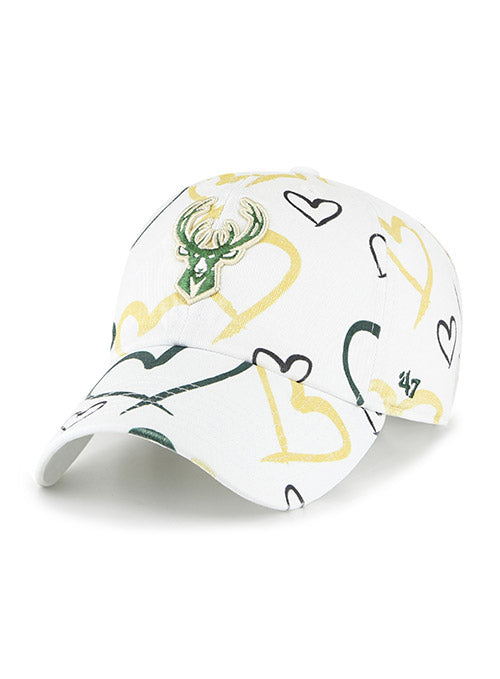 Youth 47 Brand Clean Up Adore White Milwaukee Bucks Adjustable Hat