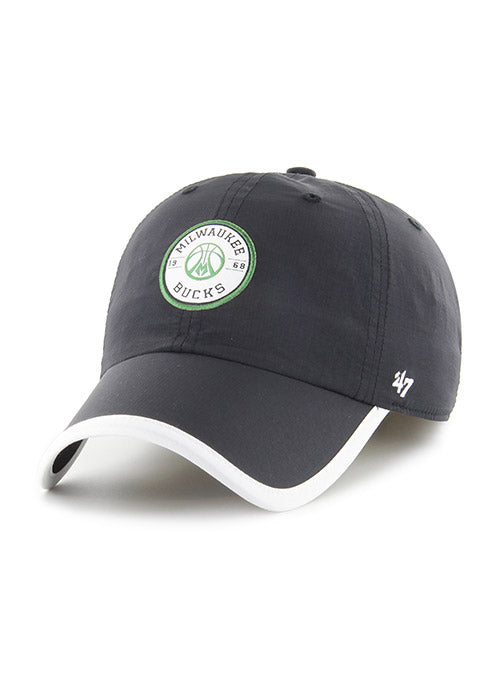 '47 Brand Microburst Ball Milwaukee Bucks Adjustable Hat In Black - Angled Left Side View