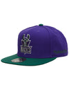 Mitchell & Ness HWC '93 Core Side Milwaukee Bucks Fitted Hat In Purple & Green - Front Left Side View
