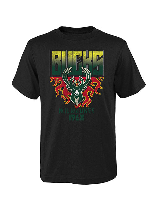 Youth Outerstuff The Legend Milwaukee Bucks T-Shirt In Black - Front View