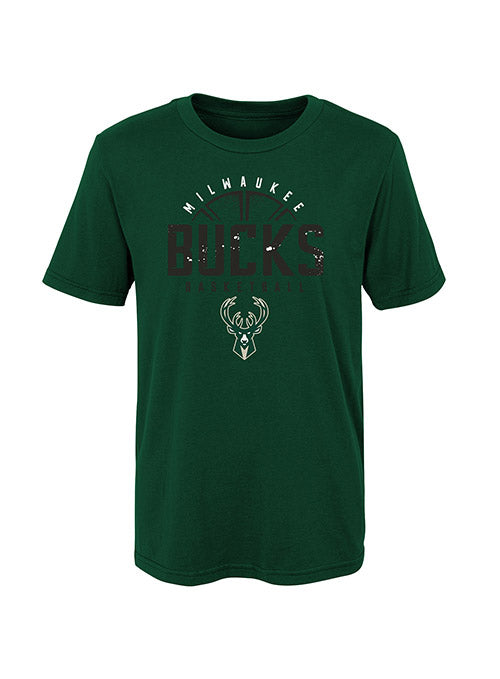 Juvenile Street Ball Green Milwaukee Bucks T-Shirt In Green - Front View