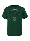 Youth Outerstuff Street Ball Milwaukee Bucks T-Shirt In Green - Front View