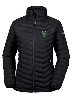 Women's Columbia Powder Lite Milwaukee Bucks Full Zip Jacket In Black - Front View