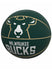 Logo Brand Rubber Icon Word Milwaukee Bucks Full Basketball In Green - Front View