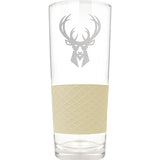 Great American Products Score Icon 22oz Milwaukee Bucks Pilsner Glass In Silver & Tan - Front View