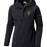 Women's Columbia Darling Days Milwaukee Bucks Hooded Jacket In Black - Front View