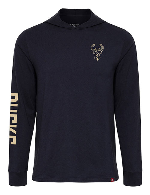 Sportiqe Encanto Milwaukee Bucks Hooded Long Sleeve T-Shirt In Blue - Front View