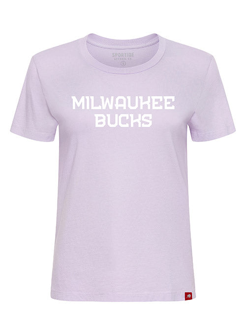 Women's Sportiqe Milwaukee Bucks T-Shirt In Purple - Front View