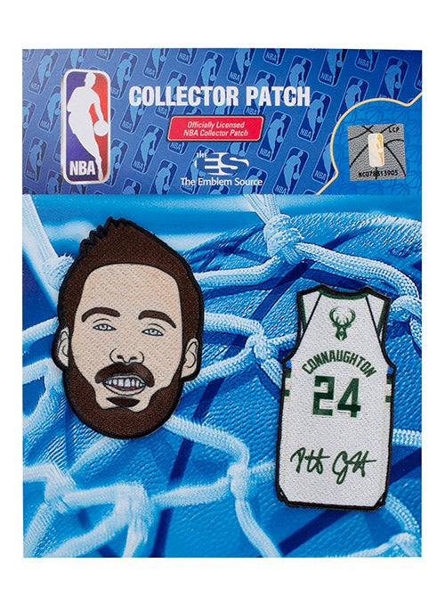 The Emblem Source Pat Connaughton 2-Pack Milwaukee Bucks Patches In White