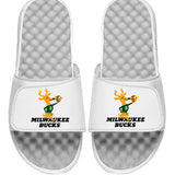 ISlide Hardwood Classics '68 Mantra Milwaukee Bucks Sandals In White