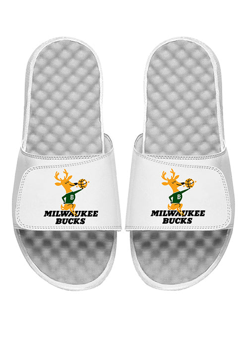 ISlide Hardwood Classics '68 Mantra Milwaukee Bucks Sandals In White
