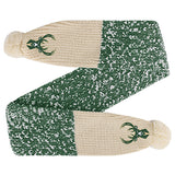 FOCO Confetti Pom Green Milwaukee Bucks Scarf - Scarf Folded In Zig-Zag