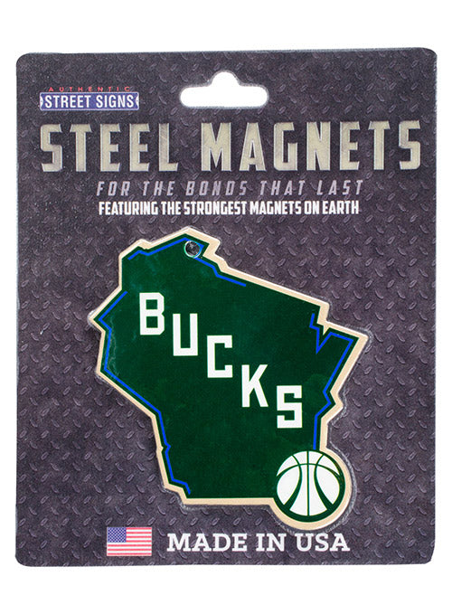 Authentic Street Signs Steel State Milwaukee Bucks Magnet
