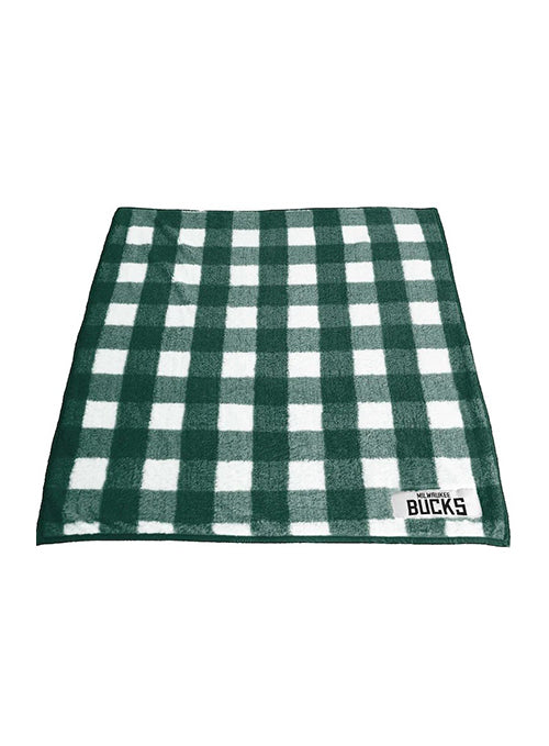 Logo Brands Frosty Buffalo Check Milwaukee Bucks Blanket