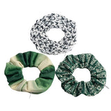 Headbands of Hope 3 Pack Milwaukee Bucks Zipper Scrunchies In Green & White - 3-Pack View