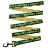 Pets First Satin Milwaukee Bucks Leash In Green - Front View
