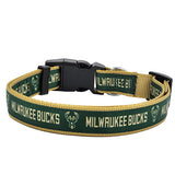 Pets First Satin Milwaukee Bucks Collar In Green - Side View 2