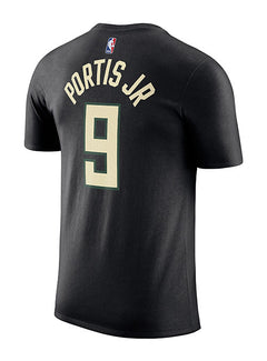 Jordan 2022 Statement Edition Bobby Portis Jr Milwaukee Bucks T-Shirt In Black - Back View