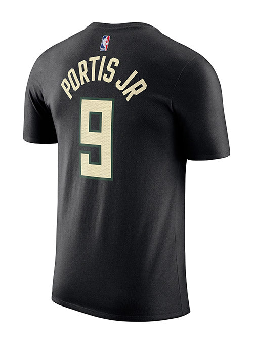 Jordan 2022 Statement Edition Bobby Portis Jr Milwaukee Bucks T-Shirt In Black - Back View