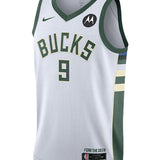 Nike 2022 Association Edition Bobby Portis Milwaukee Bucks Swingman Jersey In White - Front View