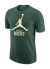 Jordan ESS JDN Franchise Milwaukee Bucks T-Shirt in Green - Angled Front View