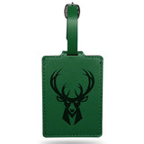 Rico Suede Icon Milwaukee Bucks Luggage Tag In Green - Front View