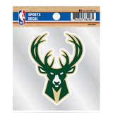 Rico Industries 4" x 4" icon Milwaukee Bucks Decal In Green - Packaging Front View