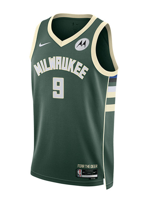 Nike 2022 Icon Edition Bobby Portis Jr Milwaukee Bucks Swingman Jersey In Green - Front View